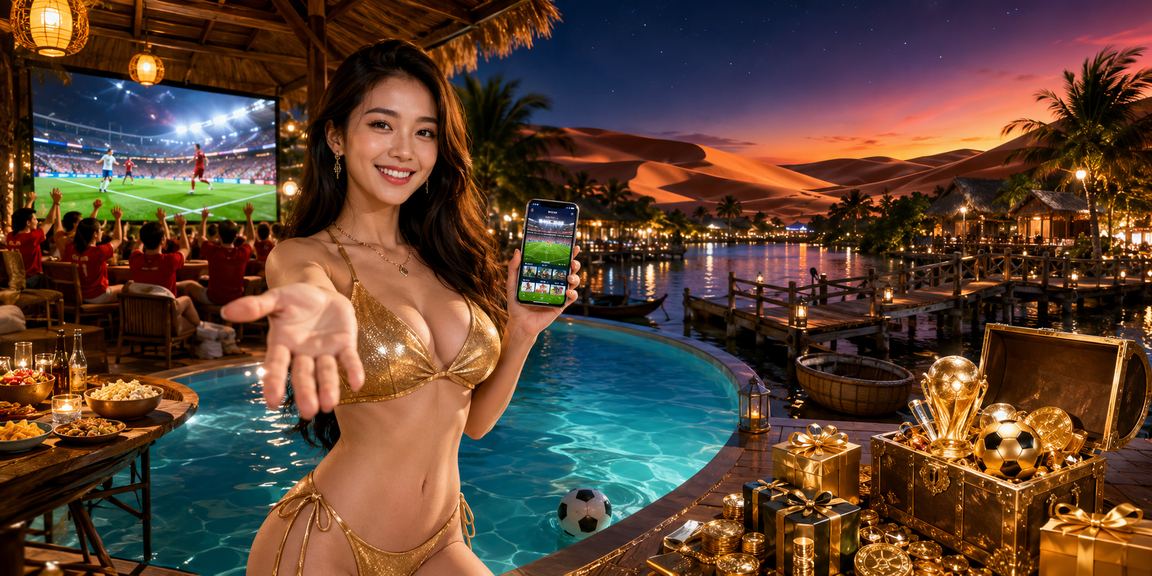 Người hâm mộ bóng đá Việt Nam xem trận đấu và theo dõi kèo cược tại bãi biển Mũi Né