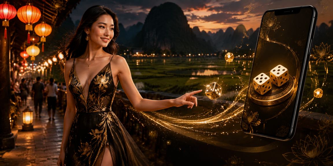 Người chơi tại chợ đêm Ninh Bình xem khuyến mãi tài xỉu trên điện thoại di động